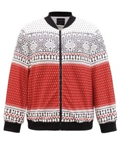 Christmas Patchwork Zipper Contrast Jacket -Clothing Shop 100308524 zu ac951ea1 78d3 440e 9f67 9251ac20b8fd