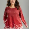 Christmas Snowflake Raglan Sleeve High Low Hem T-shirt -Clothing Shop 10069817 be 4827bd82 4c01 41ff acb2 b387da0852e9