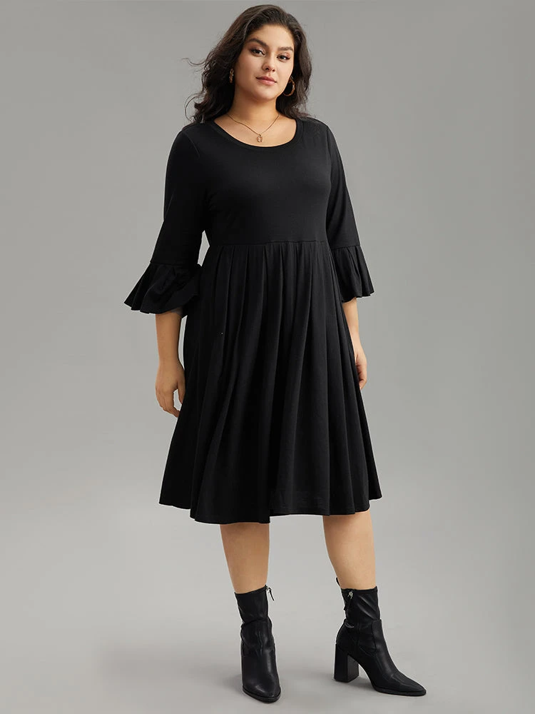 Supersoft Essentials Solid Ruffles Pleated Dress 8 Supersoft Essentials Solid Ruffles Pleated Dress - Image 6