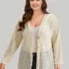 Geometric Lace Hollow Out Button Through Jacket