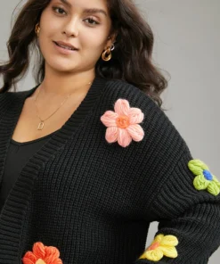 Rainbow Floral Pocket Open Front Cardigan 12 Rainbow Floral Pocket Open Front Cardigan -Clothing Shop 103143743 qp