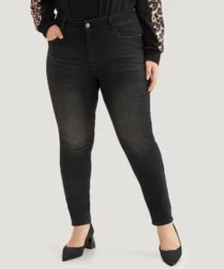 Skinny High Rise Black Wash Jeans -Clothing Shop 104894471 jt
