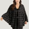 Plaid Buckle Detail Cape Kimono -Clothing Shop 105738364 xg