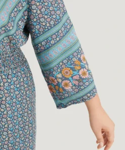 Floral Print Shirred Overlap Collar Jumpsuit 14 Floral Print Shirred Overlap Collar Jumpsuit -Clothing Shop 106043790 ka b430fd82 3885 40b9 b691 6aec96a74ac6