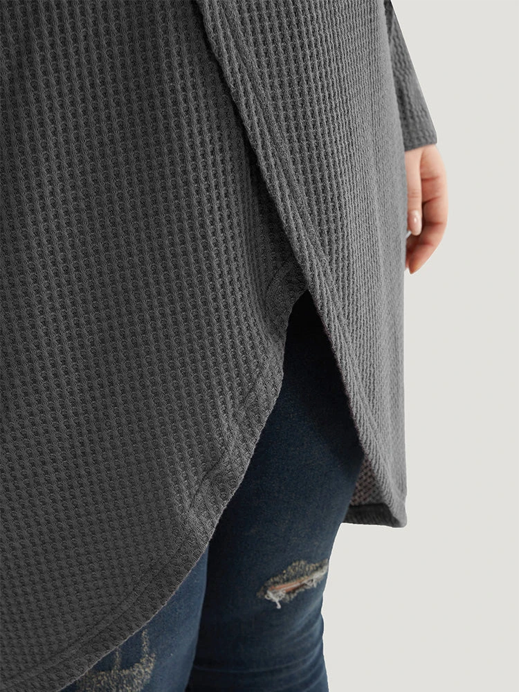 Waffle Knit Pocket Crew Neck Wrap T-shirt 10 Waffle Knit Pocket Crew Neck Wrap T-shirt - Image 8