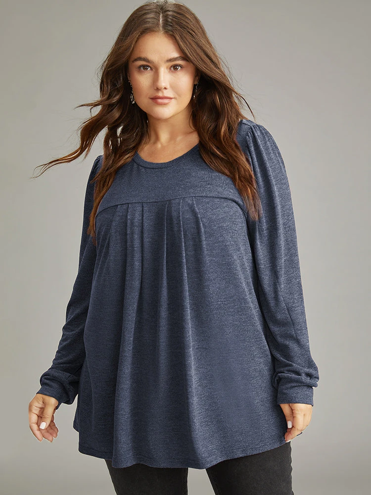 Plain Heather Plicated Detail T-shirt 22 Plain Heather Plicated Detail T-shirt - Image 20