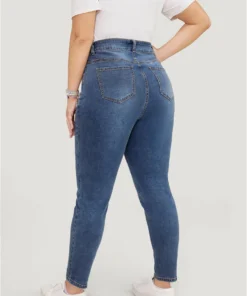 Skinny Very Stretchy High Rise Medium Wash Ankle Jeans -Clothing Shop 11013531 bi