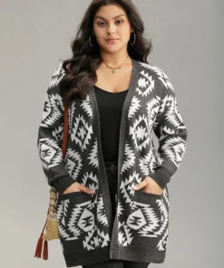 Bandana Print Elastic Cuffs Patched Pocket Cardigan 10 Bandana Print Elastic Cuffs Patched Pocket Cardigan -Clothing Shop 110756217 ml