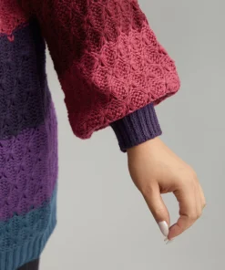 Rainbow Colorblock Lantern Sleeve Cardigan -Clothing Shop 111407596 mu 088db73a 2e53 4244 bec5 930a4f6f9c56