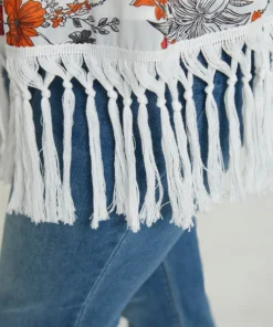 Floral Print Fringe Trim Tank Top 12 Floral Print Fringe Trim Tank Top -Clothing Shop 112856201 bs