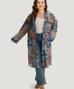 UltraCool Bandana Open Front Patched Pocket Kimono -Clothing Shop 113004084 qg