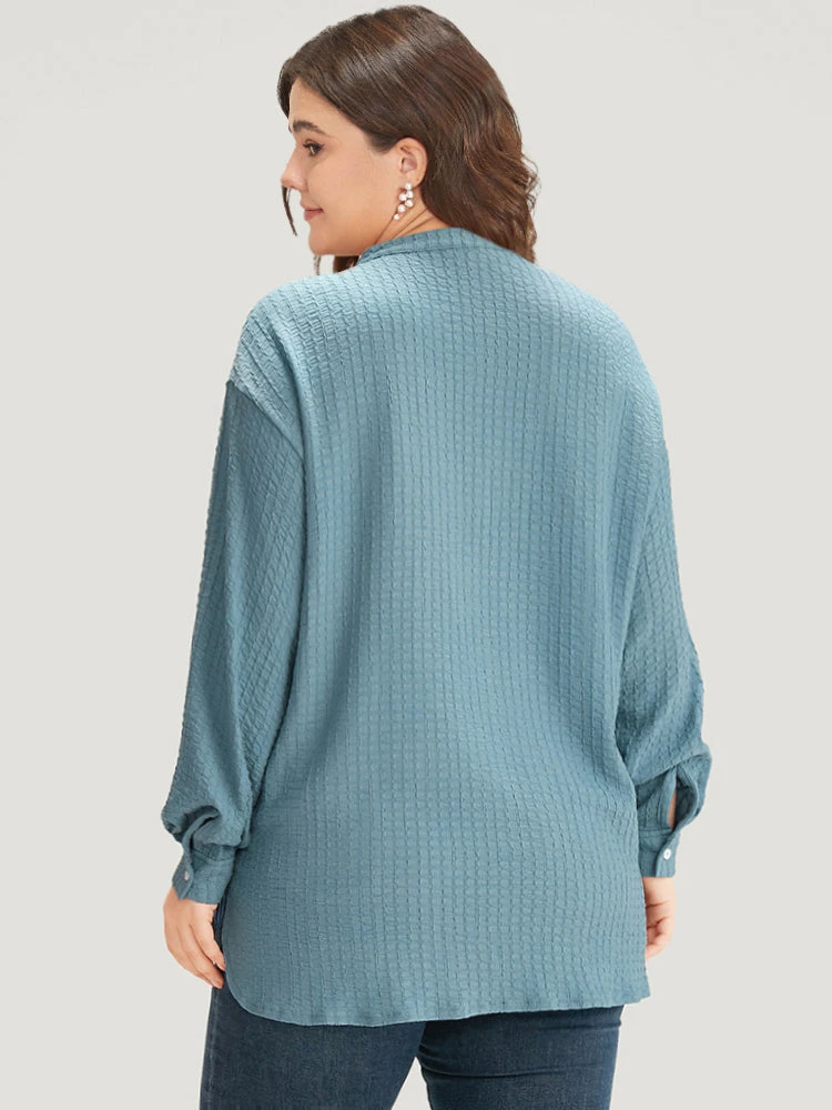 Plisse Button Up Curved Hem Kimono 4 Plisse Button Up Curved Hem Kimono - Image 2