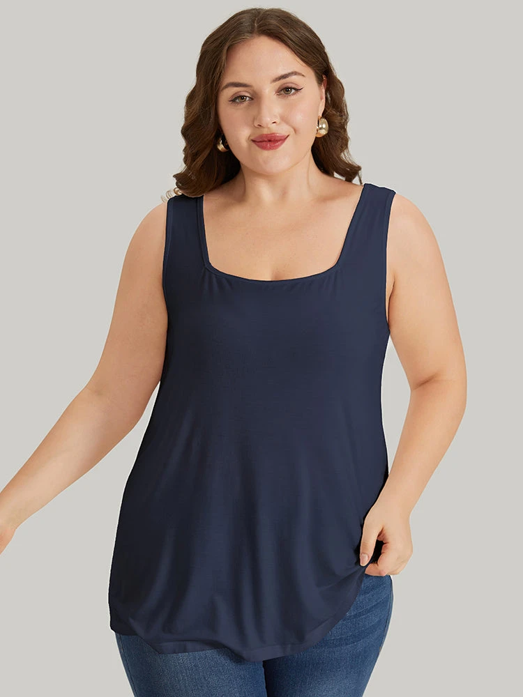 Supersoft Essentials Plain Square Neck Skinny Tank Top 17 Supersoft Essentials Plain Square Neck Skinny Tank Top - Image 15