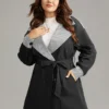 Gingham Patchwork Belted Pocket Coat
