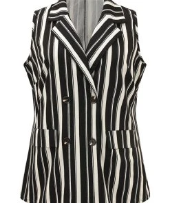 Halloween Striped Pocket Double Breasted Lapel Collar Sleeveless Blazer 23 Halloween Striped Pocket Double Breasted Lapel Collar Sleeveless Blazer -Clothing Shop 116253070 iy 1c7aa929 ac62 47f2 9627 3720c7903671