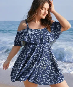 Ditsy Floral Cold Shoulder Sculpt Waist Ruffles Swim Dress 38 Ditsy Floral Cold Shoulder Sculpt Waist Ruffles Swim Dress -Clothing Shop 116948957 iz 5102a607 b006 43de b4be 97f52902015a