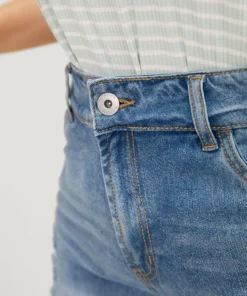 Skinny Very Stretchy Light Wash Roll Hem Distressed Denim Shorts -Clothing Shop 118450591 fb