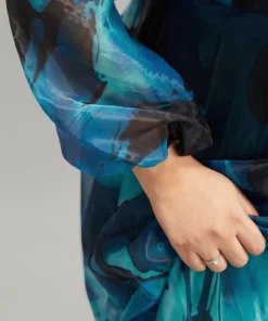 Floral Mesh Patchwork Pocket Elastic Waist Dress -Clothing Shop 120275154 em d0cb5e0d c770 41fd 827d 727e038dbd3b