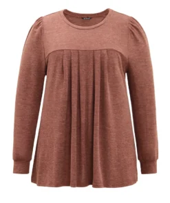 Plain Heather Plicated Detail T-shirt 28 Plain Heather Plicated Detail T-shirt -Clothing Shop 121569801 eb 596655e7 a1ce 4b09 9b33 367acbb6d583