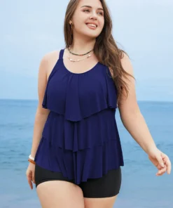 Ruffle Tiered Adjustable Straps Tankini Top 16 Ruffle Tiered Adjustable Straps Tankini Top -Clothing Shop 12252588 jy