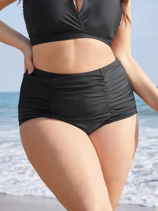 Solid Ruched Detail Swim Bottom -Clothing Shop 122853489 bh