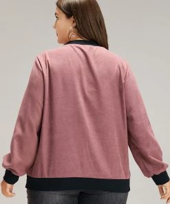 Patchwork Contrast Pocket Zipper Button Detail Jacket 11 Patchwork Contrast Pocket Zipper Button Detail Jacket -Clothing Shop 123114416 xg