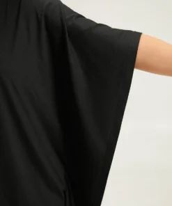 V Neck Solid Dolman Sleeve T-shirt -Clothing Shop 123207362 ps