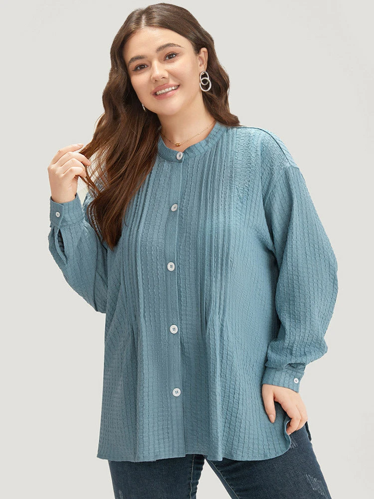 Plisse Button Up Curved Hem Kimono 8 Plisse Button Up Curved Hem Kimono - Image 6