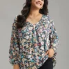 Paisley Lantern Sleeve Gathered Blouse 1 Paisley Lantern Sleeve Gathered Blouse -Clothing Shop 12717420 ba
