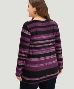 Striped Contrast V Neck T-shirt -Clothing Shop 128188678 st bdf3c1c3 5f0a 4e07 82f0 6b421c836111