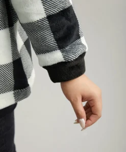 Plaid Button Through Patchwork Hooded Jacket -Clothing Shop 129923110 gl edfd44c1 4c77 4ade 876e f32f3190e78b