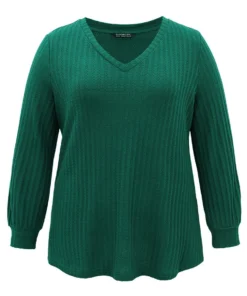 Plain Texture V Neck Jacquard T-shirt 11 Plain Texture V Neck Jacquard T-shirt -Clothing Shop 130878429 nc