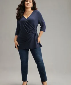 Supersoft Essentials Crossover Pleated T-shirt -Clothing Shop 131554099 oz