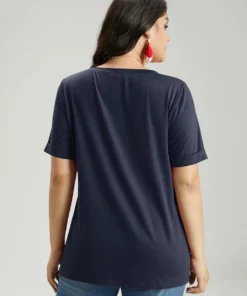 Christmas Print Round Neck T-shirt 29 Christmas Print Round Neck T-shirt -Clothing Shop 131882615 ik