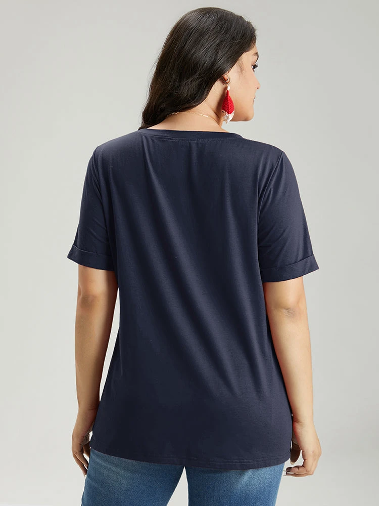 Christmas Print Round Neck T-shirt 14 Christmas Print Round Neck T-shirt - Image 12