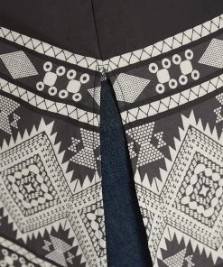 Boho Print Open Front Pocket Split Hem Kimono -Clothing Shop 131883481 qe