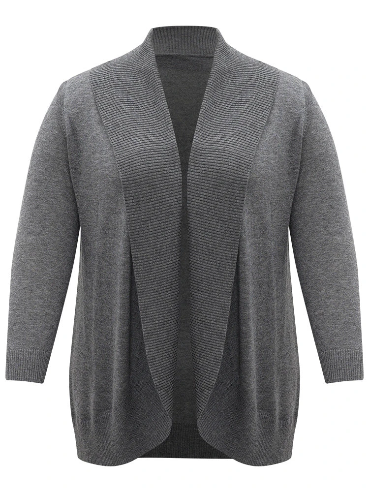 Supersoft Essentials Plain Texture Arc Hem Cardigan 11 Supersoft Essentials Plain Texture Arc Hem Cardigan - Image 9