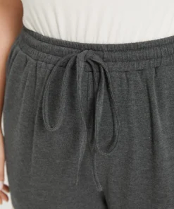 Letter Patched Flap Pocket Bowknot Elastic Waist Sweatpants -Clothing Shop 13389797 xz