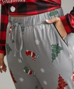 Christmas Trees Print Drawstring Sleep Bottoms 9 Christmas Trees Print Drawstring Sleep Bottoms -Clothing Shop 134536991 ik