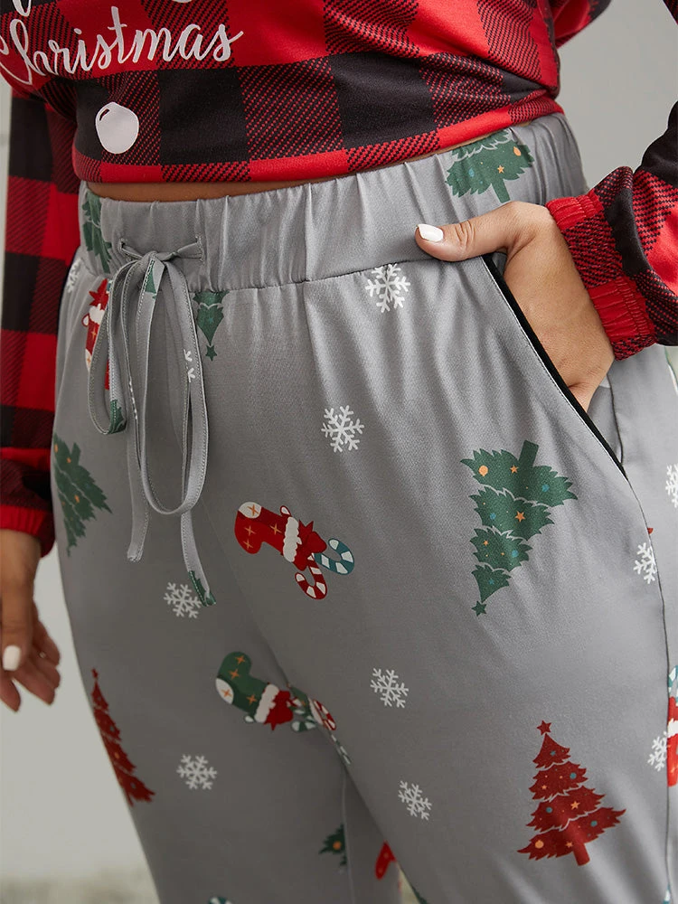 Christmas Trees Print Drawstring Sleep Bottoms 5 Christmas Trees Print Drawstring Sleep Bottoms - Image 3