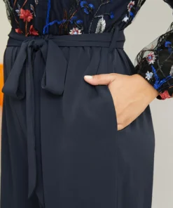 Halloween Floral Embroidered Belted Lantern Sleeve Jumpsuit -Clothing Shop 135164320 bz b9a11688 b979 480a be4f af260e06e241