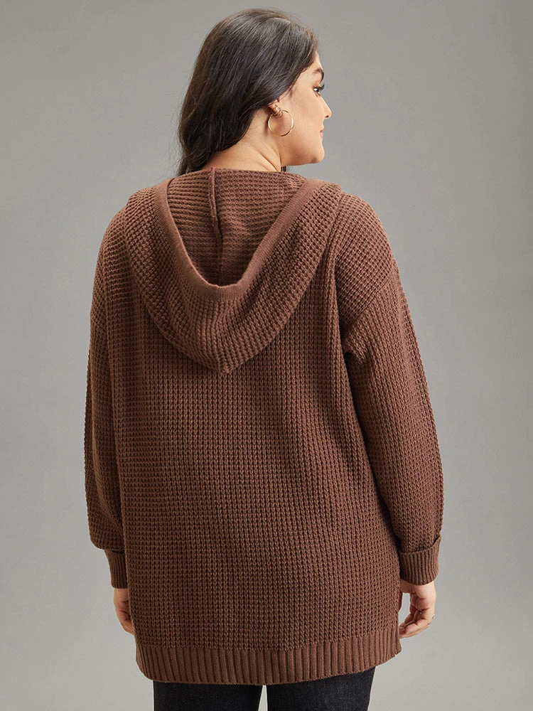 Solid Texture Hooded Drawstring Pullover 4 Solid Texture Hooded Drawstring Pullover - Image 2