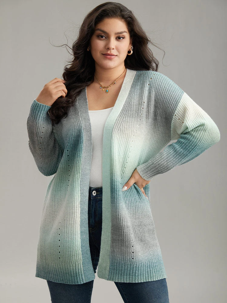 Ombre Split Side Open Front Cardigan 3 Ombre Split Side Open Front Cardigan