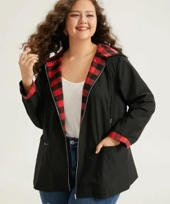 Halloween Zipper Drawstring Plaid Contrast Patchwork Jacket -Clothing Shop 140017634 qt 33adabb7 dfbd 45b7 ae35 ea58527fcdc1