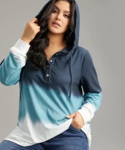 Tie Dye Button Up Hooded Drawstring Sweatshirt 21 Tie Dye Button Up Hooded Drawstring Sweatshirt -Clothing Shop 141095629 yd