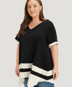 Anti-Wrinkle Two Tone Hanky Hem Blouse 39 Anti-Wrinkle Two Tone Hanky Hem Blouse -Clothing Shop 142449119 qo c66d06fc 714f 4a9a b1f6 cebf736f65c4