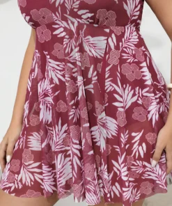 Floral Print Adjustable Straps Flutter Split Hem Swim Dress -Clothing Shop 142917382 zl bc5461f7 2a91 4a26 b0cc 20a8e953fdc4