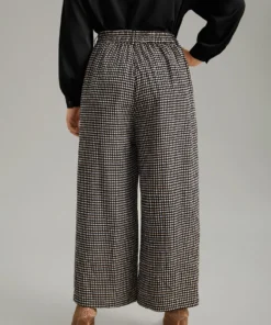 Houndstooth Elastic Waist Straight Leg Pants 10 Houndstooth Elastic Waist Straight Leg Pants -Clothing Shop 143111832 yz