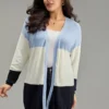 Supersoft Essentials Colorblock Contrast Open Front Cardigan -Clothing Shop 144210808 xn