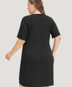 Supersoft Essentials Horoscope Print Pocket Roll Sleeve Dress -Clothing Shop 144946911 ab